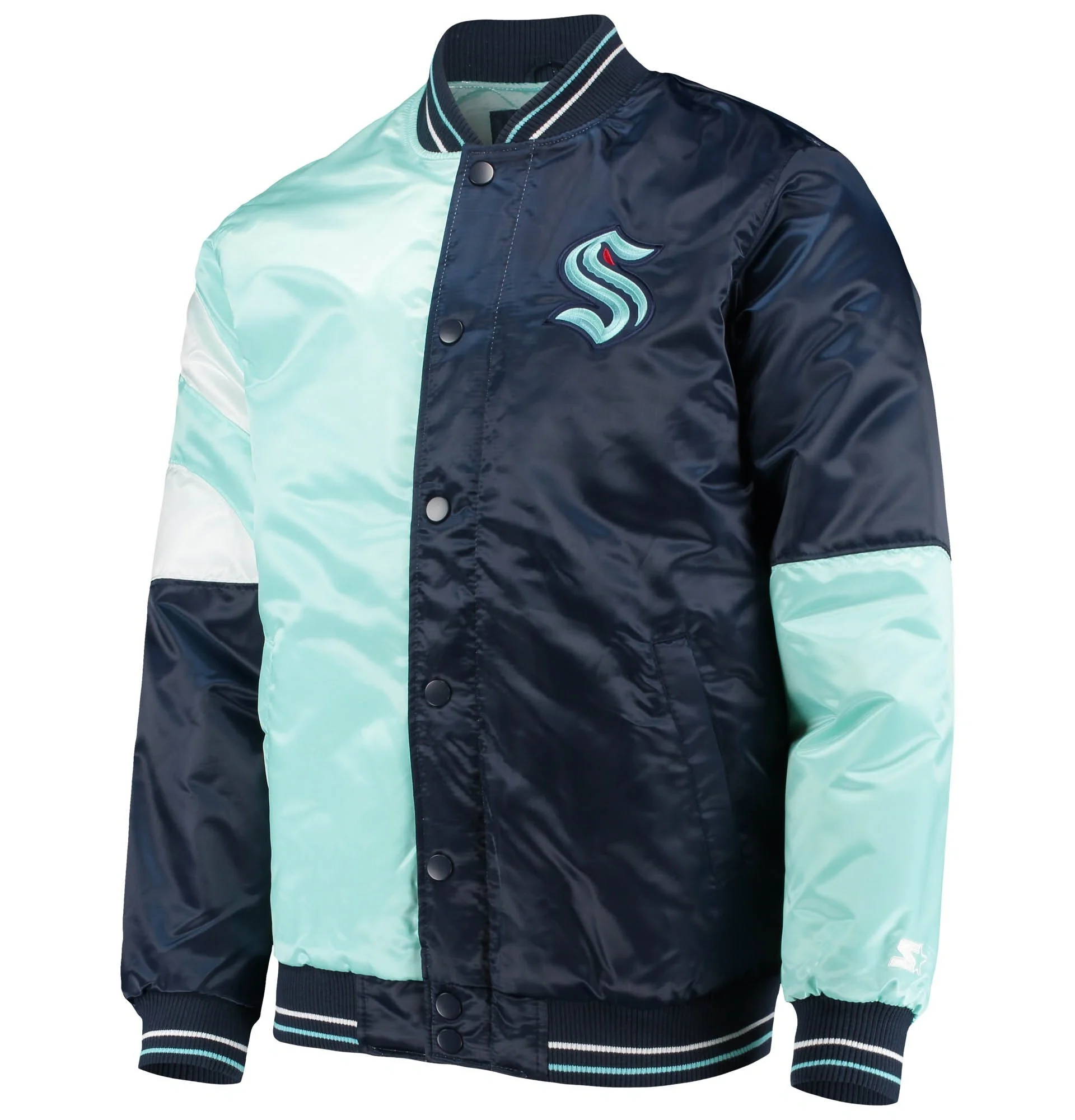 Seattle-Kraken-Starter-NavyLight-Blue-The-Leader-Varsity-Satin-Varsity-Jacket-TeamJacketShop