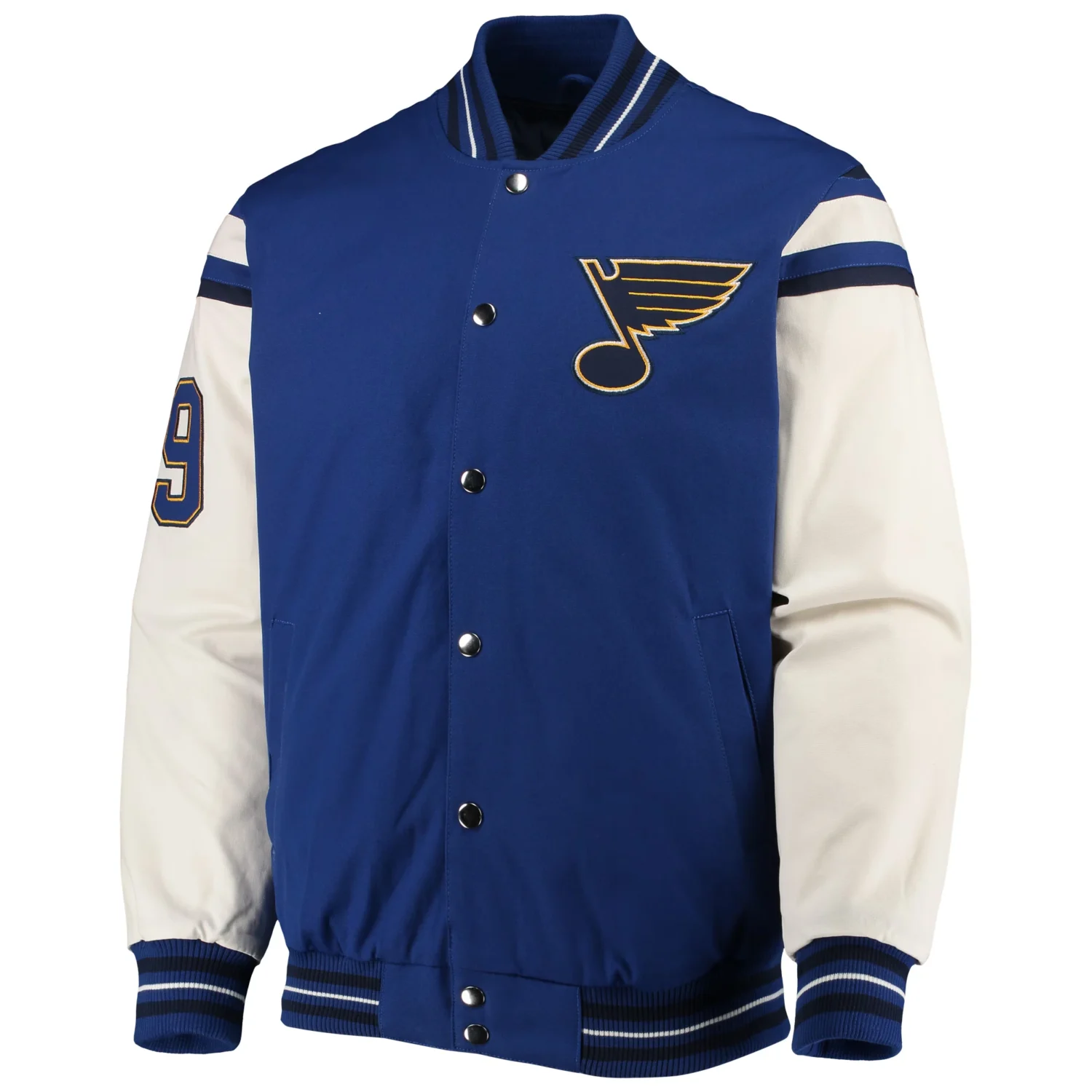 St. Louis Blues Stanley Cup Champions BlueWhite Satin Varsity Team Jacket 1