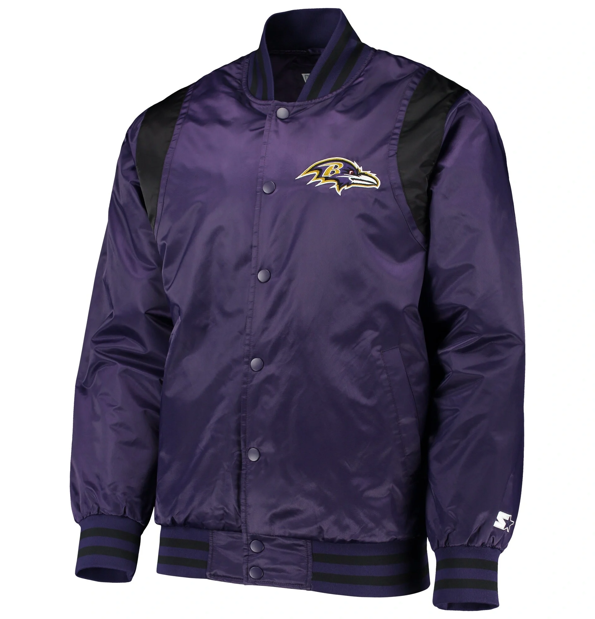 Baltimore Ravens Starter Prime Time Twill Satin Varsity Jacket 1