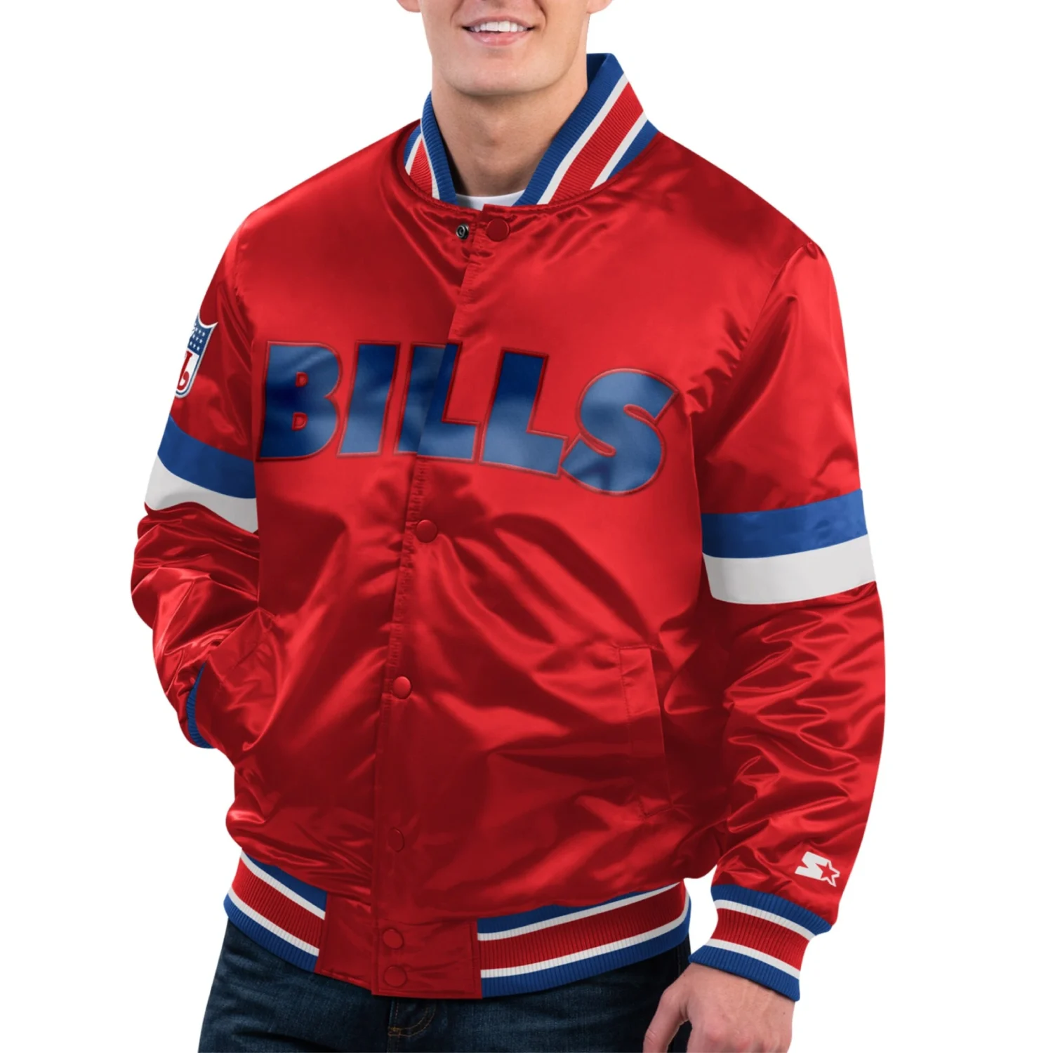 Buffalo Bills Gridiron Classics Home Game Satin Varsity Jacket Red 1