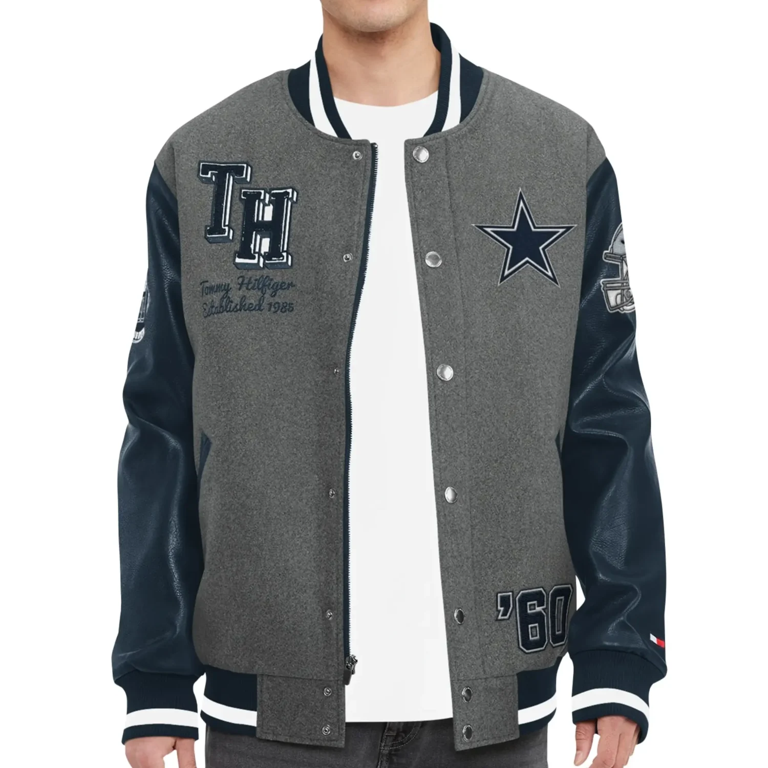 Dallas Cowboys Tommy Hilfiger Wool Leather Varsity Jacket 1 1