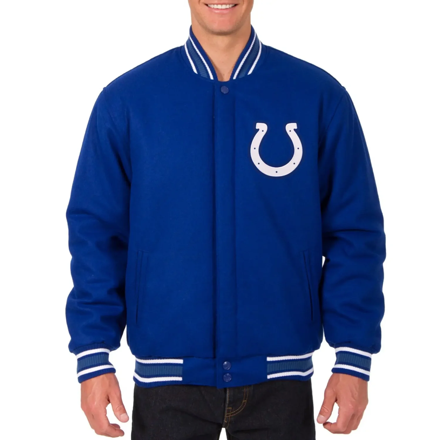 Indianapolis Colts Wool Varsity Jacket with Embroidered Logo 1 1